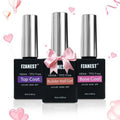 FZANEST Builder Gel With Top and Base Coat HEMA TPO-Free, 15ml * 3pcs Clear Gel Nail Polish Kit for Nail Strengthening Building Apex Extension Soak Off No Wipe Top Coat Base Harden Nails