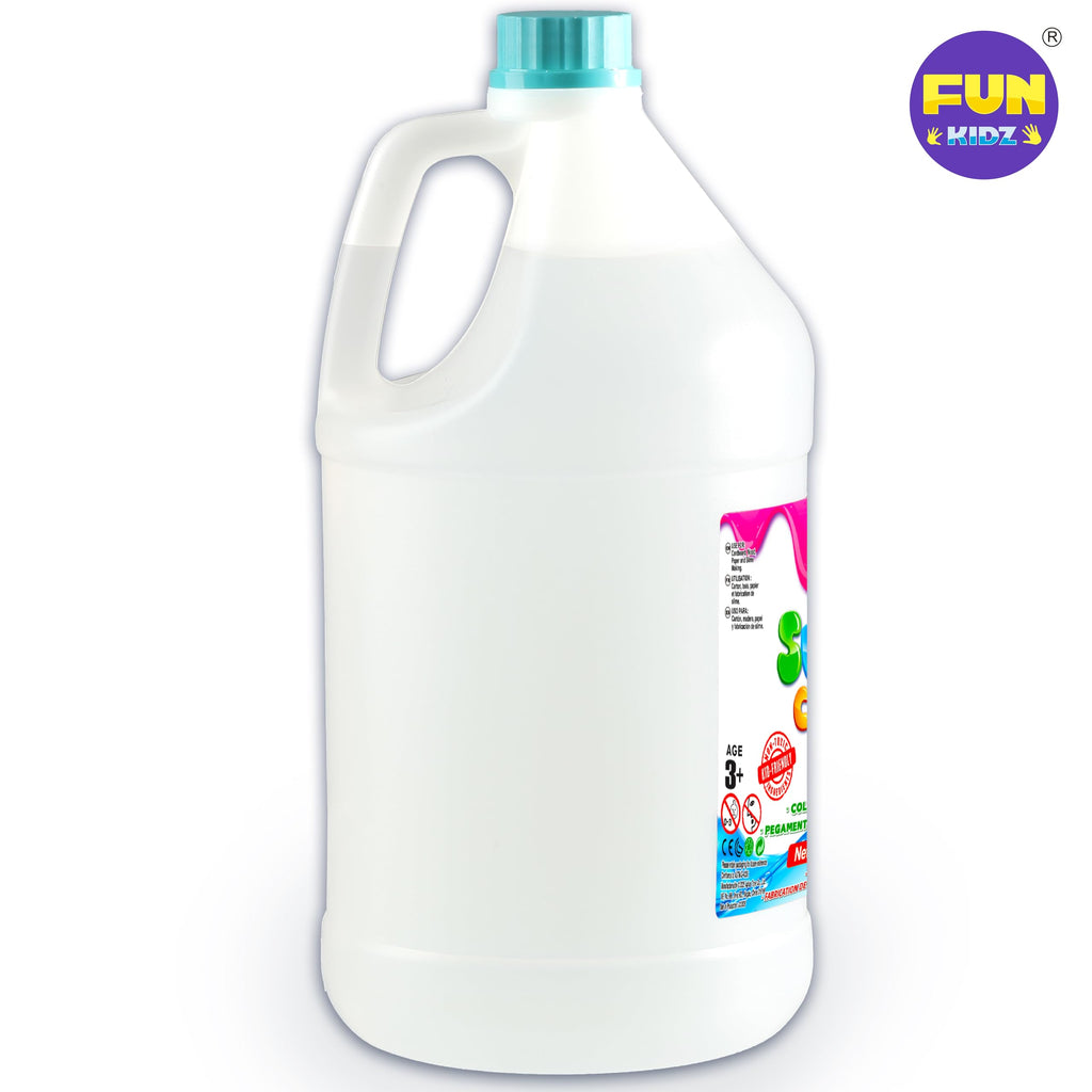 Super Clear Glue 1 Gallon, FunKidz All Purposes School Home Projects Liquid Glue Great for Slime Making Supplies Washable Non-Toxic Use for Arts & Crafts Wood Paper Cardboard