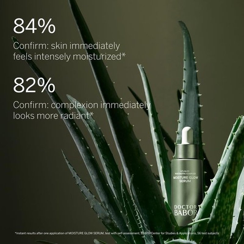 BABOR Microbiomic Moisture Glow Serum, Probiotic Face Serum with Light Reflecting Pigments to Give Skin Radiant Glow, Hyaluronic Acid & Aloe Vera for Plump Moisturized Skin, 1 oz