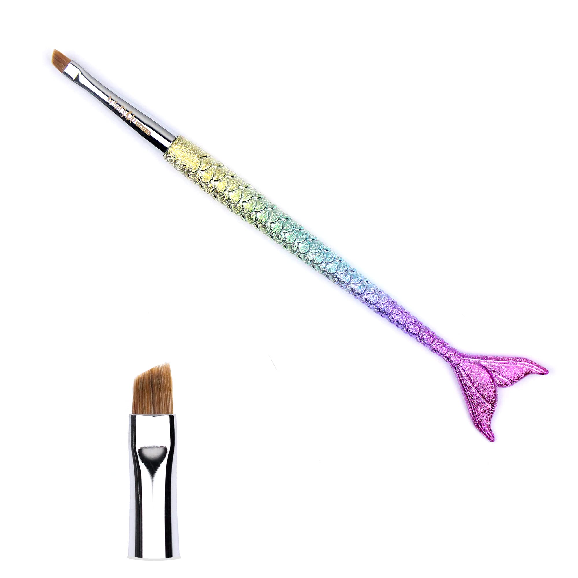 Whats Up Nails - Mermaid #3 Angular Brush for Clean Up Cuticles Skin Around Nail