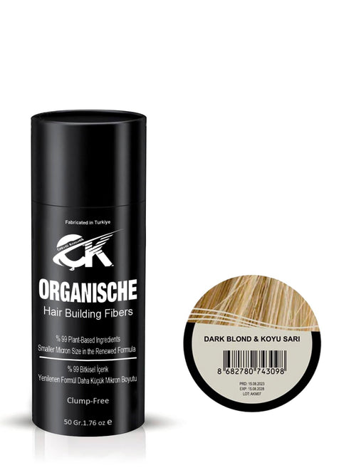 200g (4 x 50g) Organische Hair Building Fibers, Fill In Fine or Thinning Hair Instantly Thicker, Fuller Looking Hair 6 Shades for Men & Women (Dark Blonde)