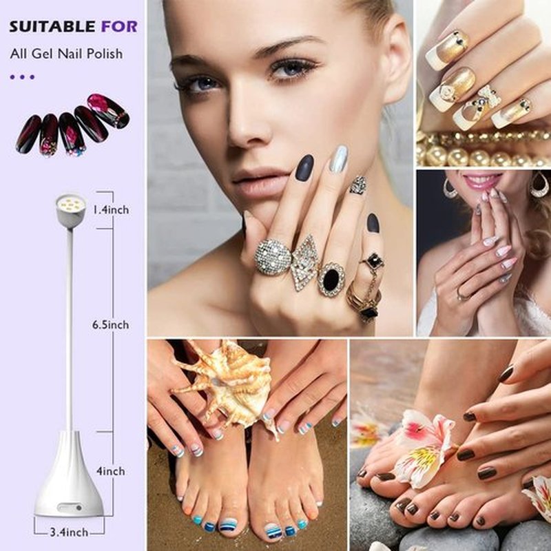 SMALLSHS LED UV Nail Lamp, Mini U V Light for Gel Nails Flash Curing, 18W Rechargeable LED Nail Light Dryer with 60s Timers, Fast Curing Gooseneck UV lamp for Gel Nails for Home DIY Manicure