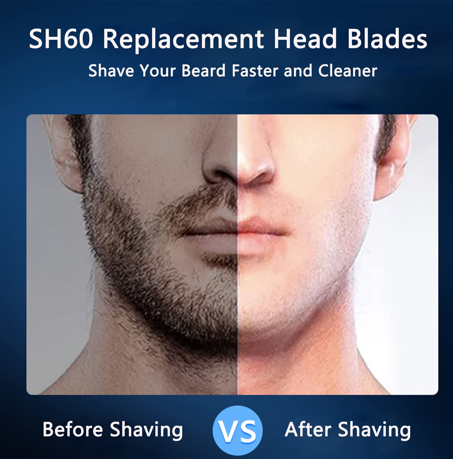 Gleway SH60/72 Replacement Heads Compatible with Philips Electric Shaver Series 6000, SH60 Replacement Blades Razor Heads for Shaver S6810/82, S6850/85, S6880/81, Upgraded Shaving Blade 6-Pack