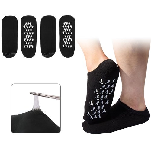 Large Men Moisturizing Gel Socks - 2 Pairs Foot Care Treatment for Dry Cracked Rough Skin - Spa Lotion Socks for Repairing US10-15