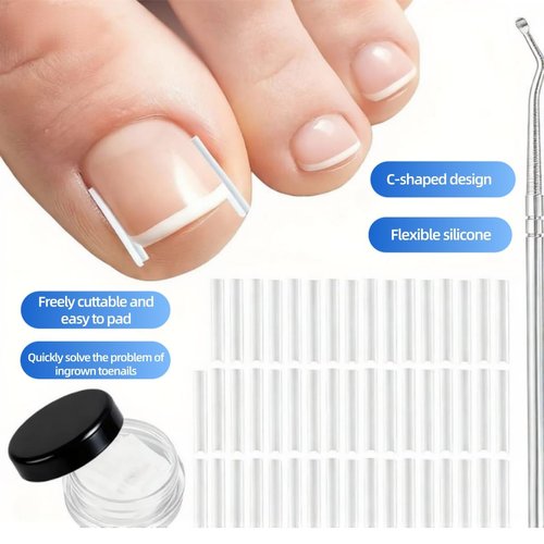 Ingrown Toenail Corrector Set, with Breathable Strips, Painless File & Lifter, Pedicure Tools for Men and Women