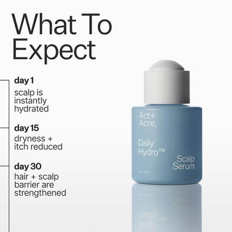 Act+ Acre Daily Hydro™ Scalp Serum - Hydrating Serum for Dry, Itchy Scalp | Lightweight Vegan Formula | 1 fl oz
