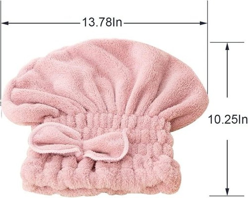 Jseng 3PC Microfiber Hair Towel Caps, Extrame Soft & Ultra Absorbent, Fast Drying Hair Drying Caps Towel Turban Wrap for Wet Hair Women