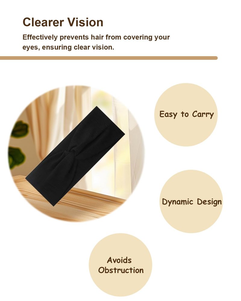Zilotusnte 10 Pcs Wide Absorbent Sport Headbands for Women, Non-slip, Stretchy, Soft Cotton Twist Knotted Hair Bands for Daily Workout Yoga Running Sports