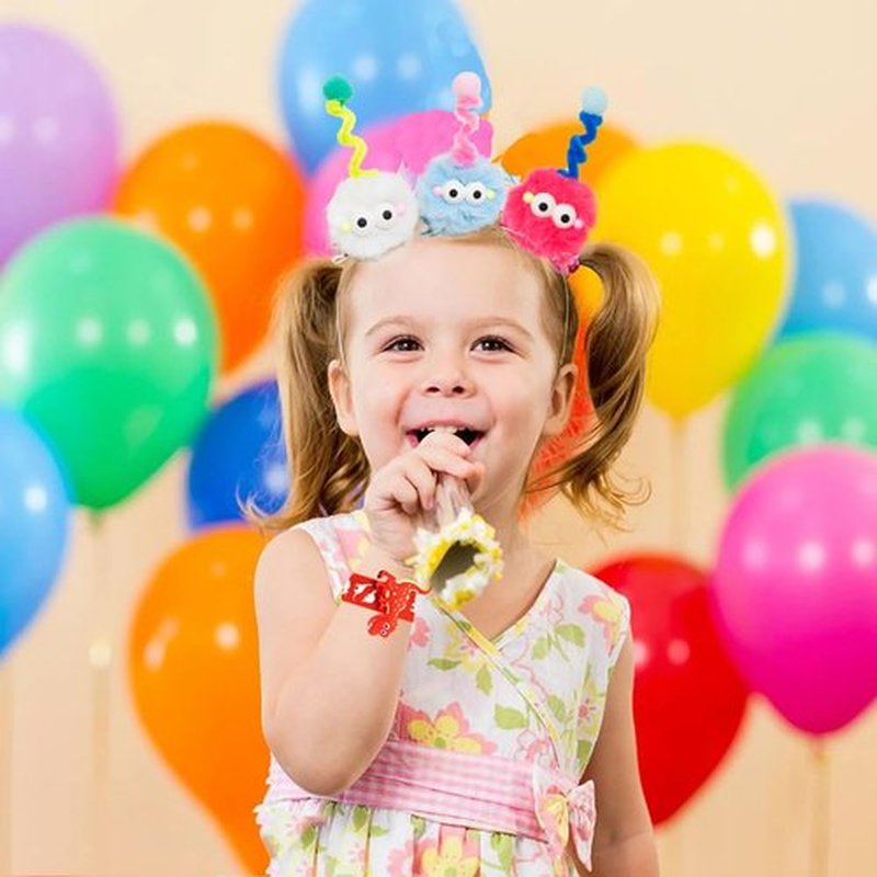 10 PCS Cartoon Pom Poms Hair Clips, Crazy Hair Day Accessories for Kids, Fuzzy Pom Poms Hair Barrettes for Crazy Hair(5 Pairs)
