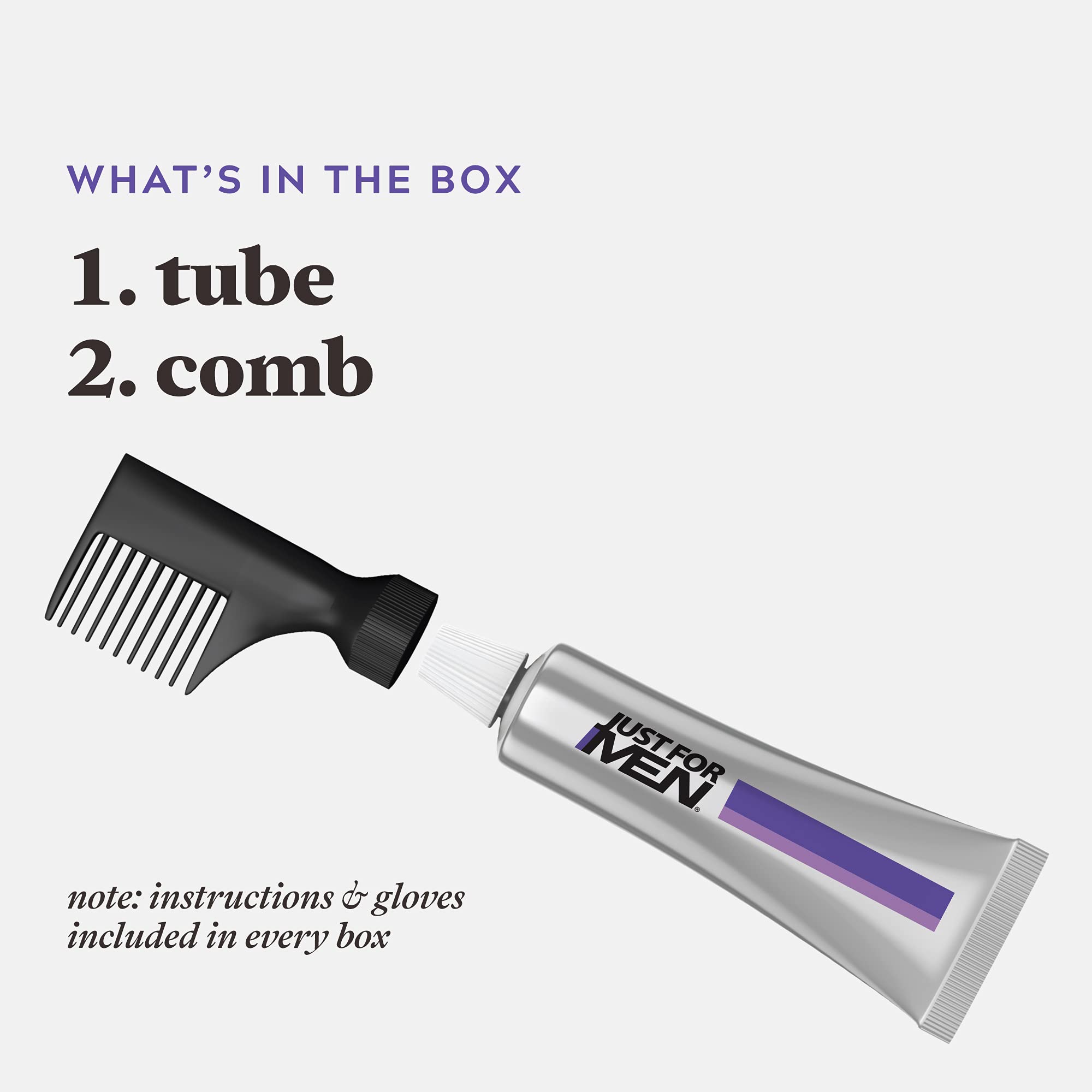 Just For Men Touch of Gray, Mens Hair Color Kit with Comb Applicator for Easy Application, Great for a Salt and Pepper Look - Medium Brown, T-35, Pack of 1