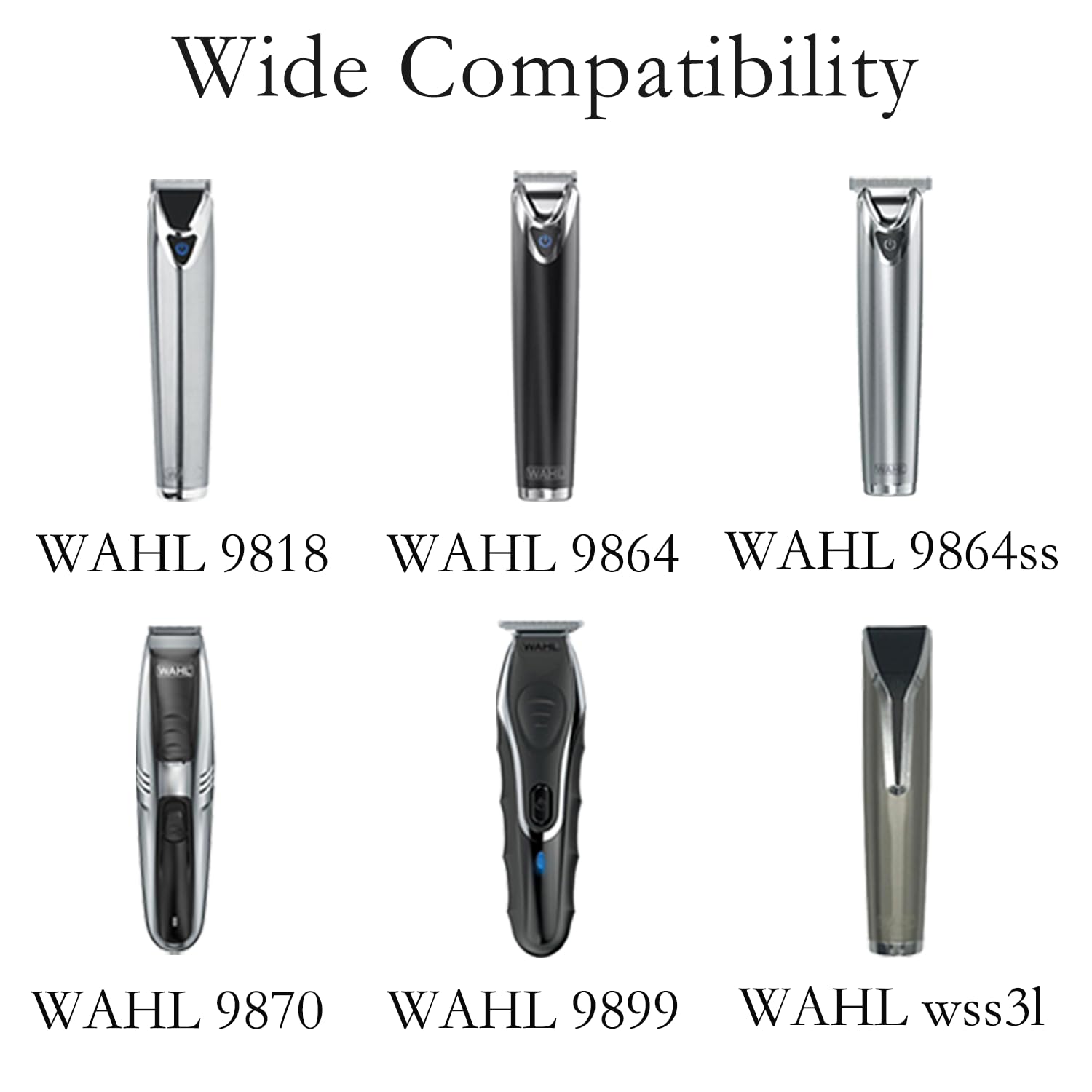 Charger Cord for Wahl Trimmer Models SS2L, WSS3L, for Wahl 9864SS, SS2L, WSS3L, 9818A, 5616L, 5701, 9818-5001, 9864, 9870, 9884L2, 9896, 9899 Lithium Ion Beard Trimmer Power Adapter Cord