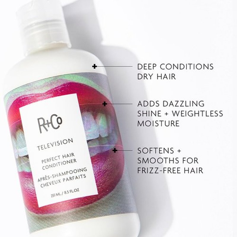 R+Co TELEVISION Perfect Hair Conditioner - Hydrating & Smoothing Formula for All Hair Types, Adds Shine & Softness