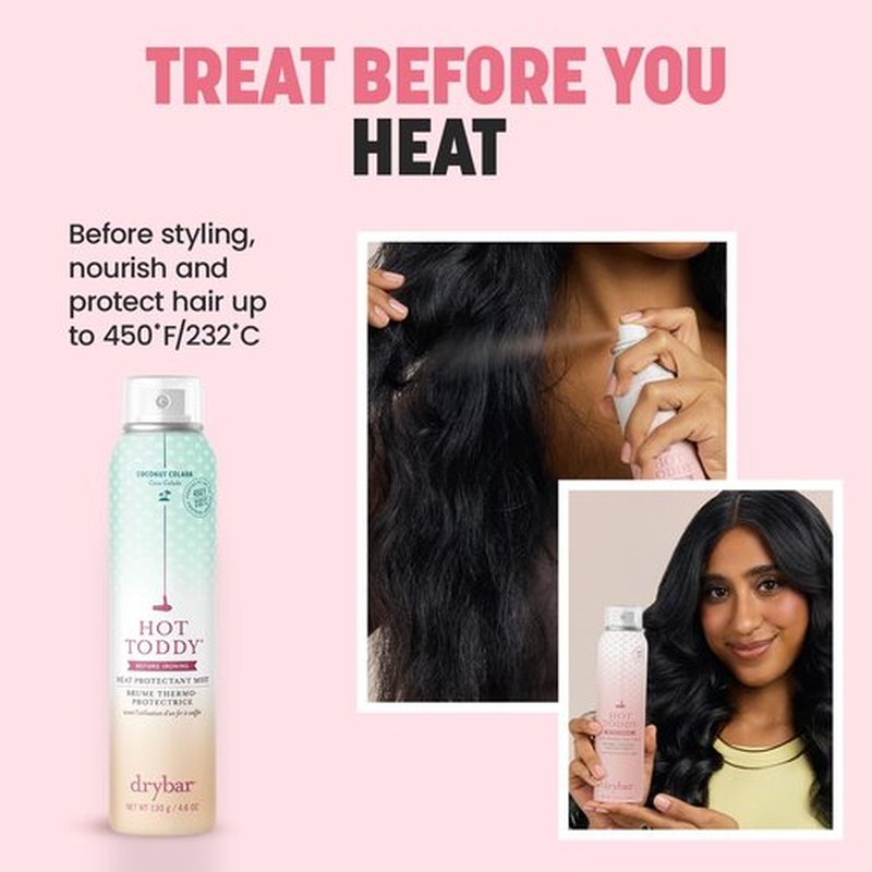 Drybar Hot Toddy Heat Protection Spray - Lightweight Formula for Hair, Shields Against Heat Damage