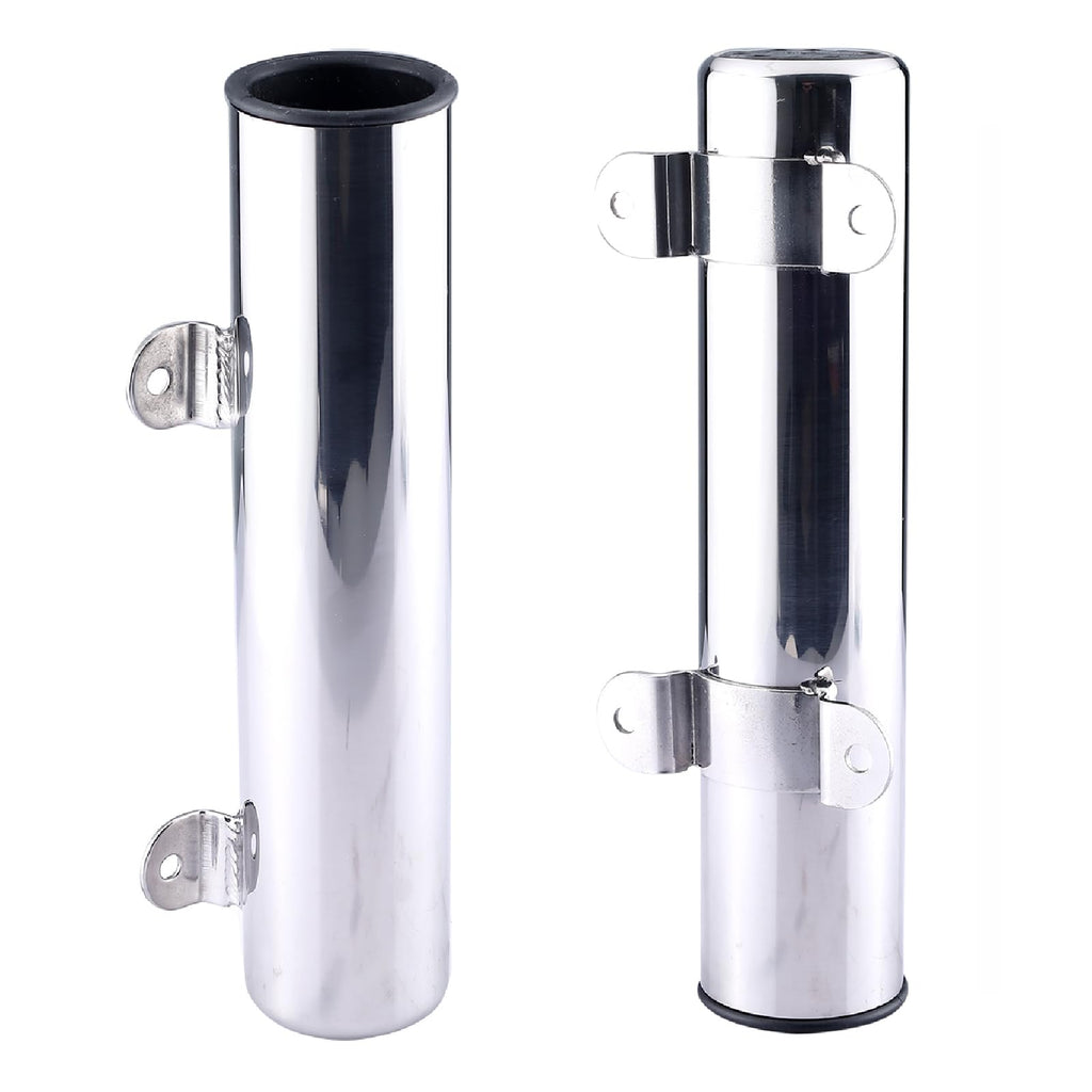 NovelBee 4pcs Fishing Rod Holders,Stainless Steel Boat Pole Holders with Weld Brackets,Side Mounted Transom Mounted Rod Holders for Kayak Marine