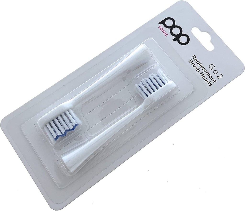 6-Pack Pop Sonic Replacement Toothbrush Heads - Compatiable w/Go Plus - Toothbrush Head w/Super Soft Dupont Tynex Nylon Bristles