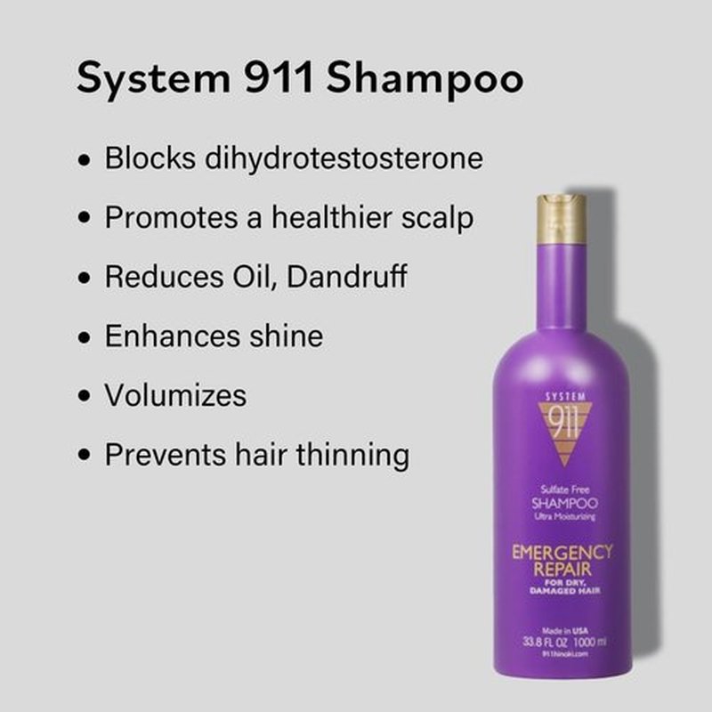 Hayashi System 911 Shampoo - Nourishing Formula for Healthy Hair | 33.8 Oz / 1000 ml