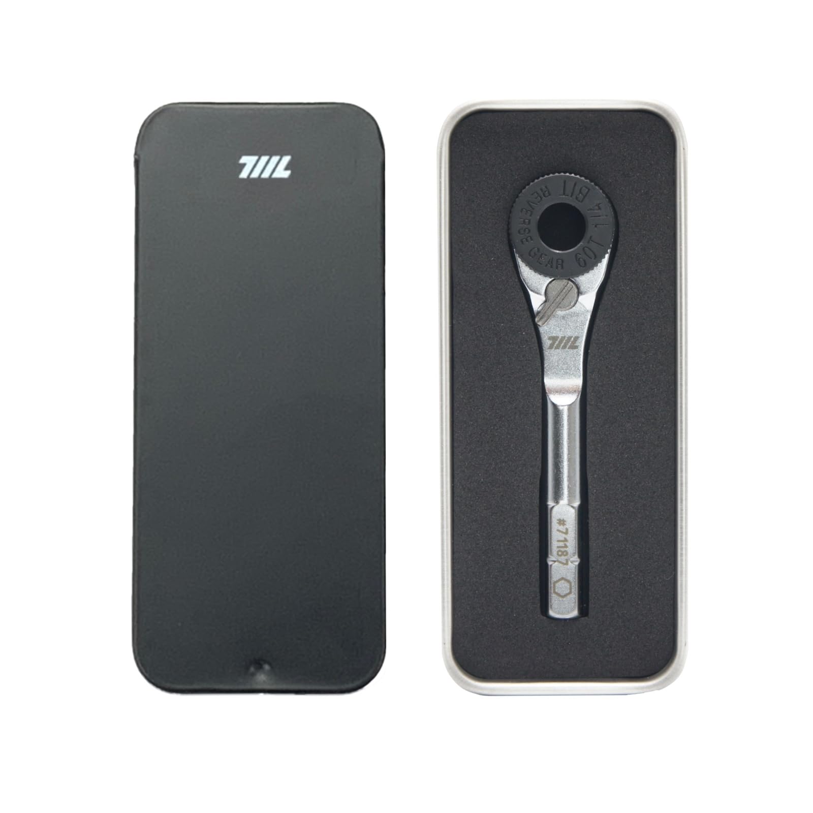 711L Hex End EDC Ratchet Wrench - Accessory for Multitools with 1/4" Hex Bits Adapters - Compatible with 1/4 Inch Socket Extensions
