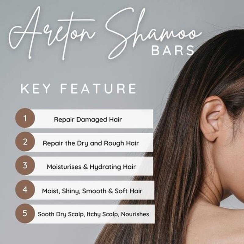 Areton Handmade Solid Shampoo Bar - Natural Hydrating Shampoo & Conditioner for Dry Hair | Jasmine Scent
