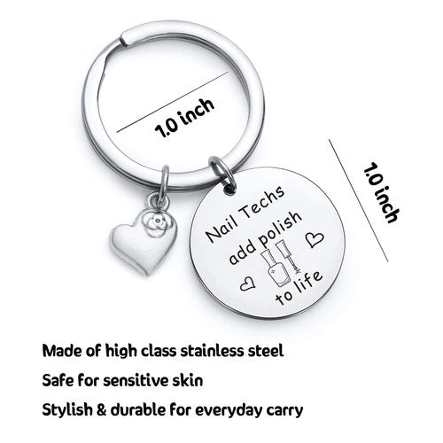 RSZOTW Nail Technician Jewelry Cosmetology Jewelry Manicurist Artist Gift Nail Stylist Gift Nail Tech Keychain
