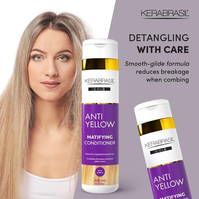 Antiyellow Conditioner - Neutralizes Brassy Tones & Enhances Cool Blonde - Deep Hydration for All Hair Types