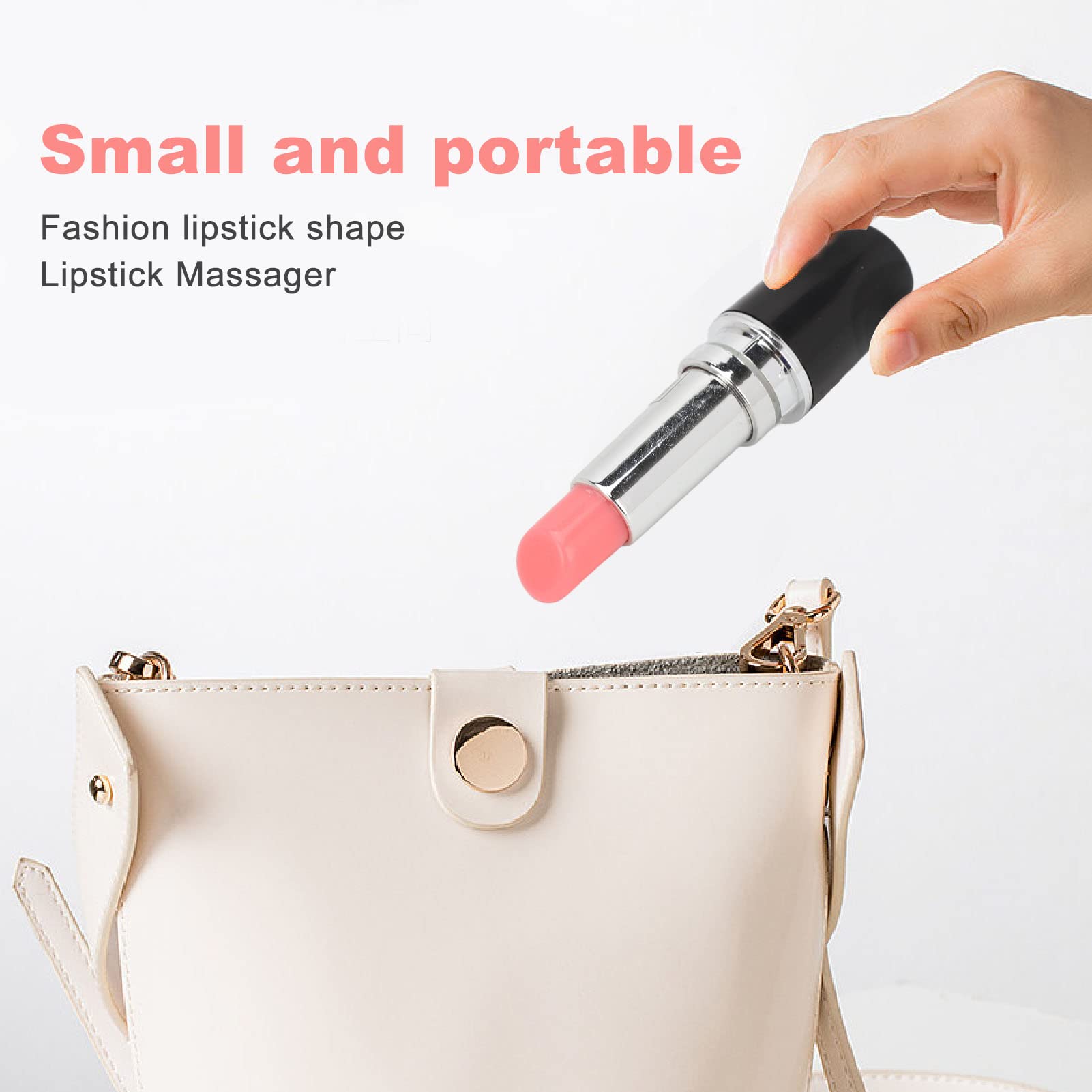 Brrnoo Eye Massager Wand, Massager,Lipstick Massager Portable Black Lipstick Shape Vibration Face Massage Wand for Eye