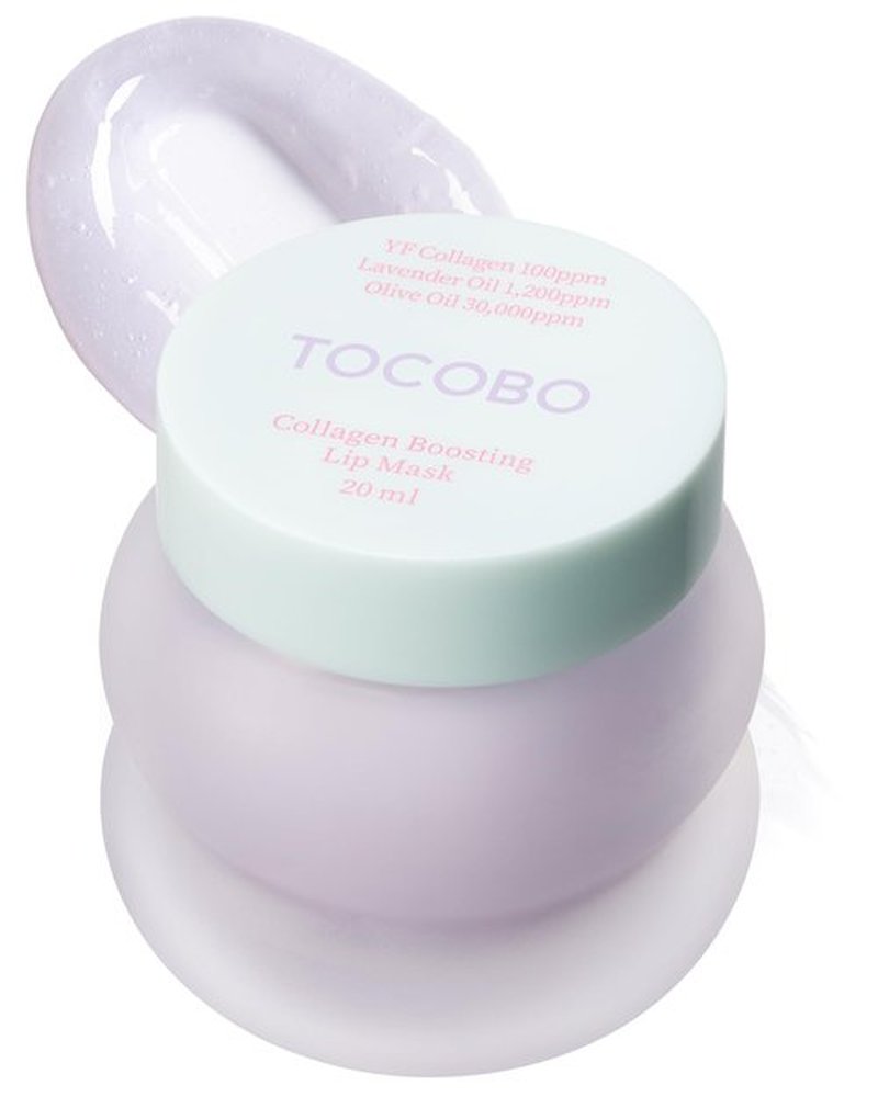 TOCOBO Collagen Lip Mask – Fermented Collagen Overnight Lip Sleeping Mask with Peptide & PHA | Korean Vegan Treatment for Dry, Aging Lips | Balm-to-Oil Plump-Looking Care, Lavender Scent | 0.68 oz