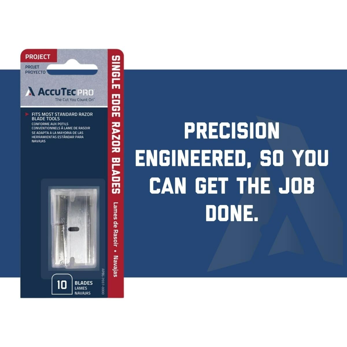 Single Edge Aluminum Backed Razor Utility Blades - 10-Pack - .009 In Made of High Carbon Steel for Extra Durability and Long Life - APBL-7037