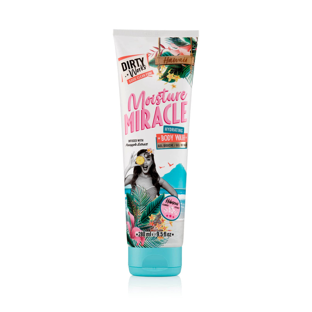 Dirty Works Moisture Miracle Hydrating Body Wash, Luxury Tropical Shower Gel, 280ml
