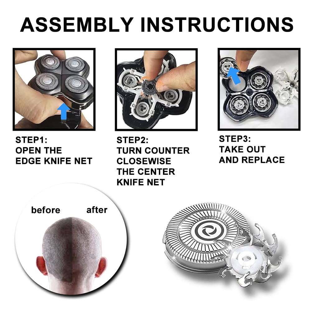 20 PACKS Head Shaver Replacement Heads Compatible with Skull Shaver Pitbull Gold PRO, Pitbull Silver PRO, Palm, Pitbull Platinum PRO, Skull Shaver Pitbull Gold PRO Shaver Replacement Blade