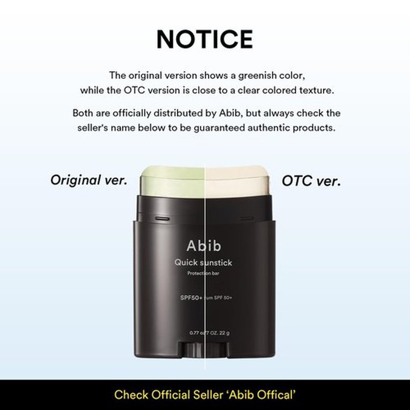 Abib Quick Sunstick Protection Bar SPF50+ 0.77 oz / 22 g (Glowing) | Korean Suncreen Stick Suncare Sunblock, No Whitecast, Protector Solar Barra, Centella Asiatica Extract, Aloe Extract