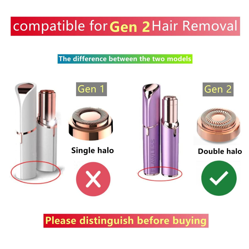 for Finishing Touch Replacement Heads Flawless Facial Hair Remover Gen 2,Double Halo Painless and Smooth (2PCS, GEN 2)