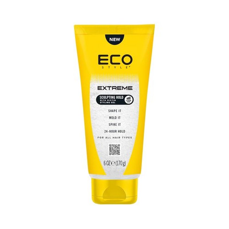 Eco Style Extreme Sculpting Gel with Biotin - Maximum Hold Hair Gel for Strength & Shine | 6 Ounce, Alcohol-Free