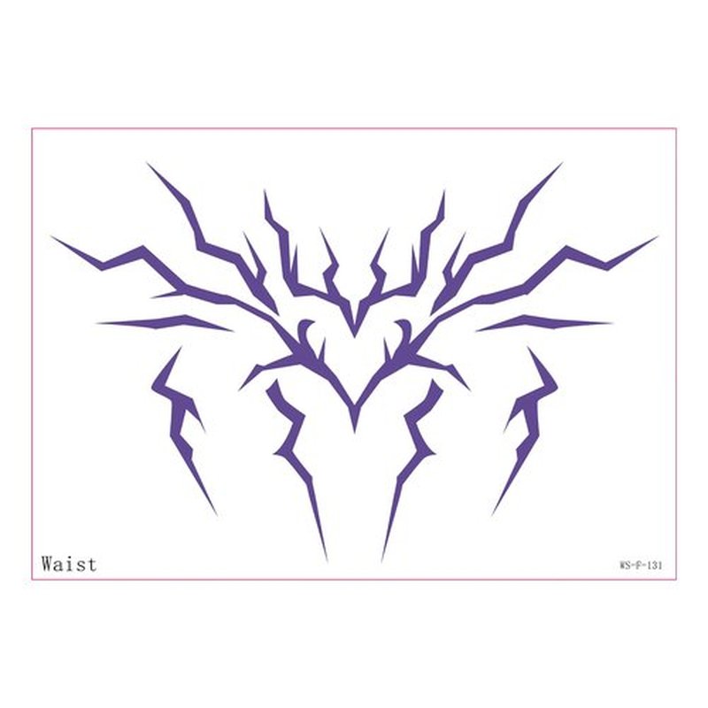 Purple Demon Mark Temporary Tattoos, 8 Sheets Waterproof Body Art Stickers for Kids & Adults, Anime Cosplay Makeup, Birthday Decorations Party Favors & Music Festival Rave Dance Accessories