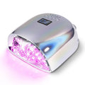 BIDUO 52 Beads Professional Nail Lamp,Cordless LED UV Light for Gel Nails,Electroplated Mirror-Finish Inner Wall and Base Plate,Rechargeable 18000 mAh Battery,84W High Power (Holographic Silver)