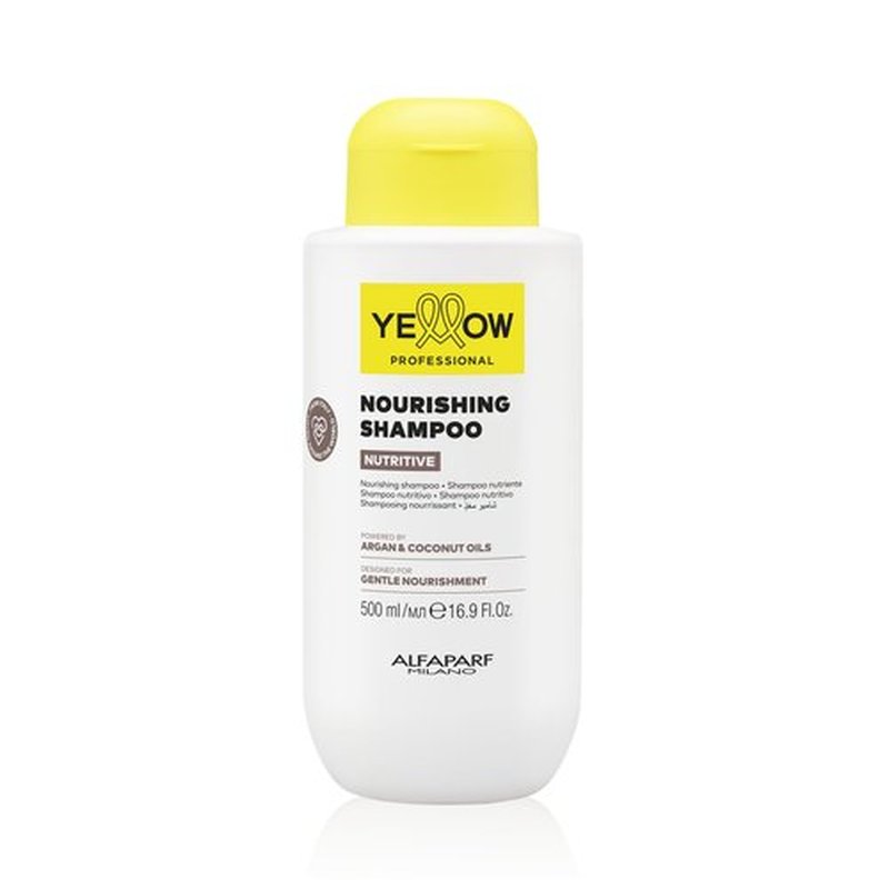 Alfaparf Milano Yellow Professional Nutritive Nourishing Shampoo for Dry Hair - Powered by Argan & Coconut Oils - Designed for Gentle Cleansing (16.9 fl oz / 500ml)