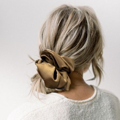 4 Pieces Jumbo Satin Silk Scrunchies for Women 7.2 Inches Large Oversize Scrunchies For Thick Hair Ties Ornaments for the Hair (Brown Mix)