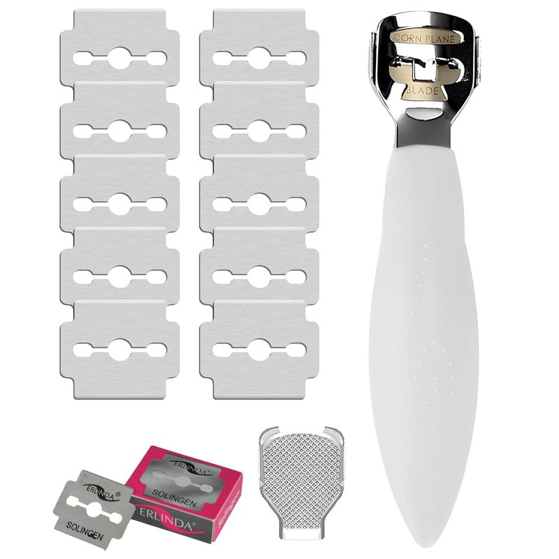 YNR Stainless Steel Calus, Remover for Feet, Foot Scraper & Callus Shaver, Calloused Feet Remover (White)