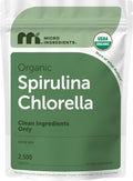 Micro Ingredients Organic Spirulina Chlorella Mini Tablets, 2,500 Tablets (8 Month Supply) | 50/50 Algae Blend | No Fillers, Non-GMO