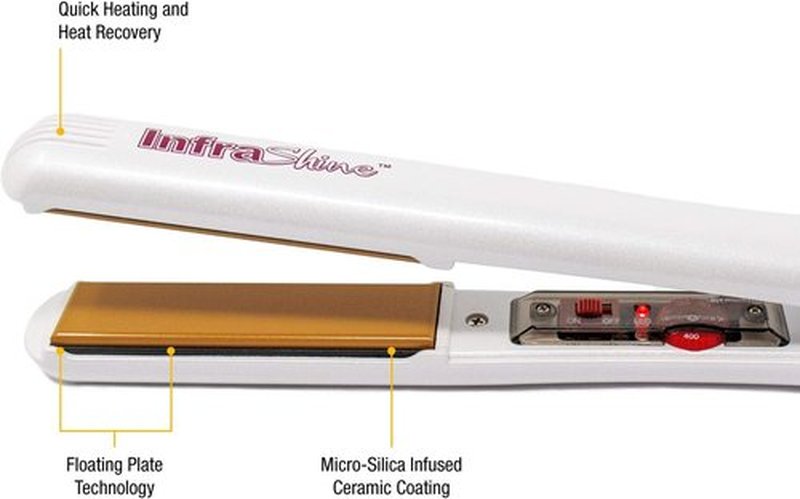 Redline Professional 1" Flat Iron - White Hair Straightener for Sleek, Smooth Styles