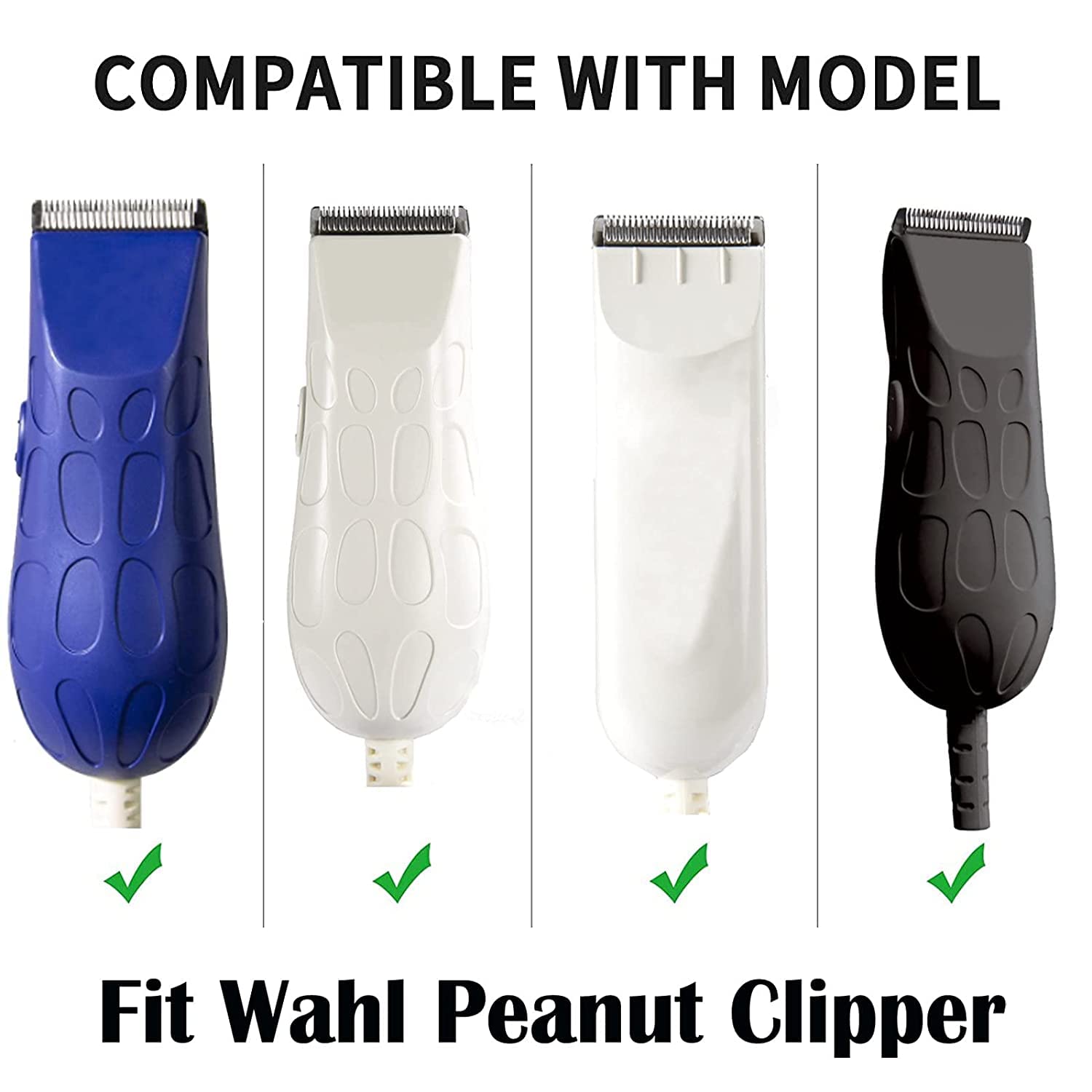 YAZIYIR Professional Peanut Snap On Replacement Blades, Black, 4PCS