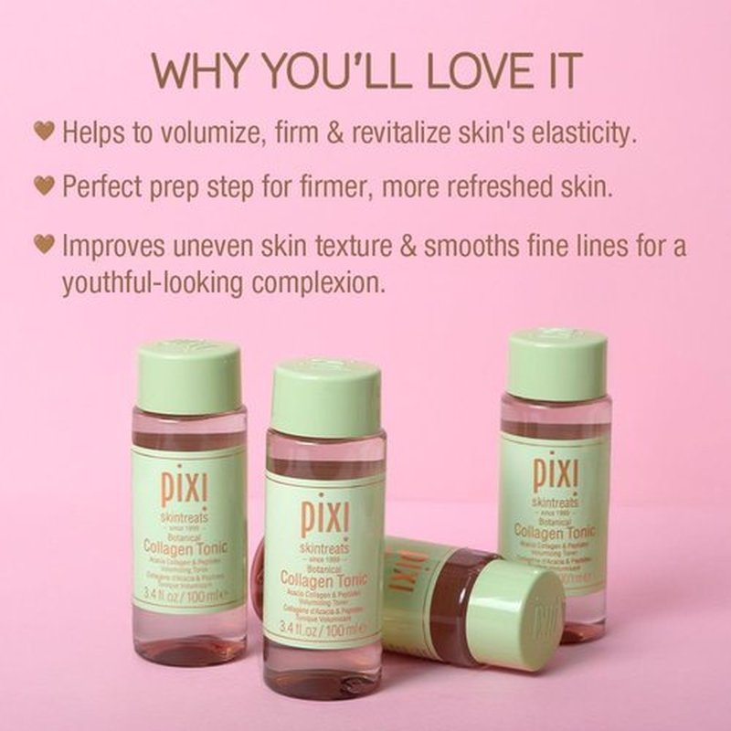 Pixi Botanical Collagen Tonic - Hydrating & Volumizing Toner with Peptides & Botanicals | 250 ml / 8.5 fl oz