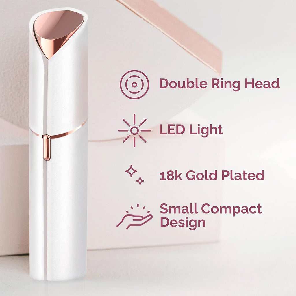 Hair Remover for Face Woman, Electric Face Shaver for Women, Hair Removal Device for Women Chin, Lip, Peach Fuzz with 2 Pc Replacement Heads, USB Rechargable