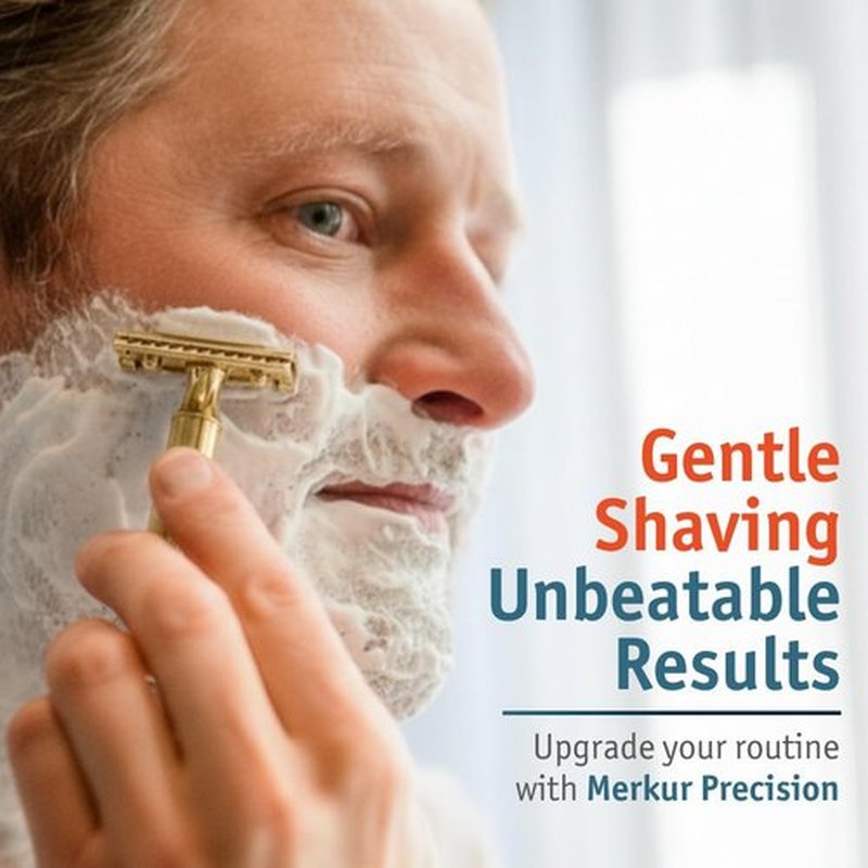 Merkur Classic Double Edge Safety Razor - Gold Plated Finish | 1 Count for a Smooth Shave