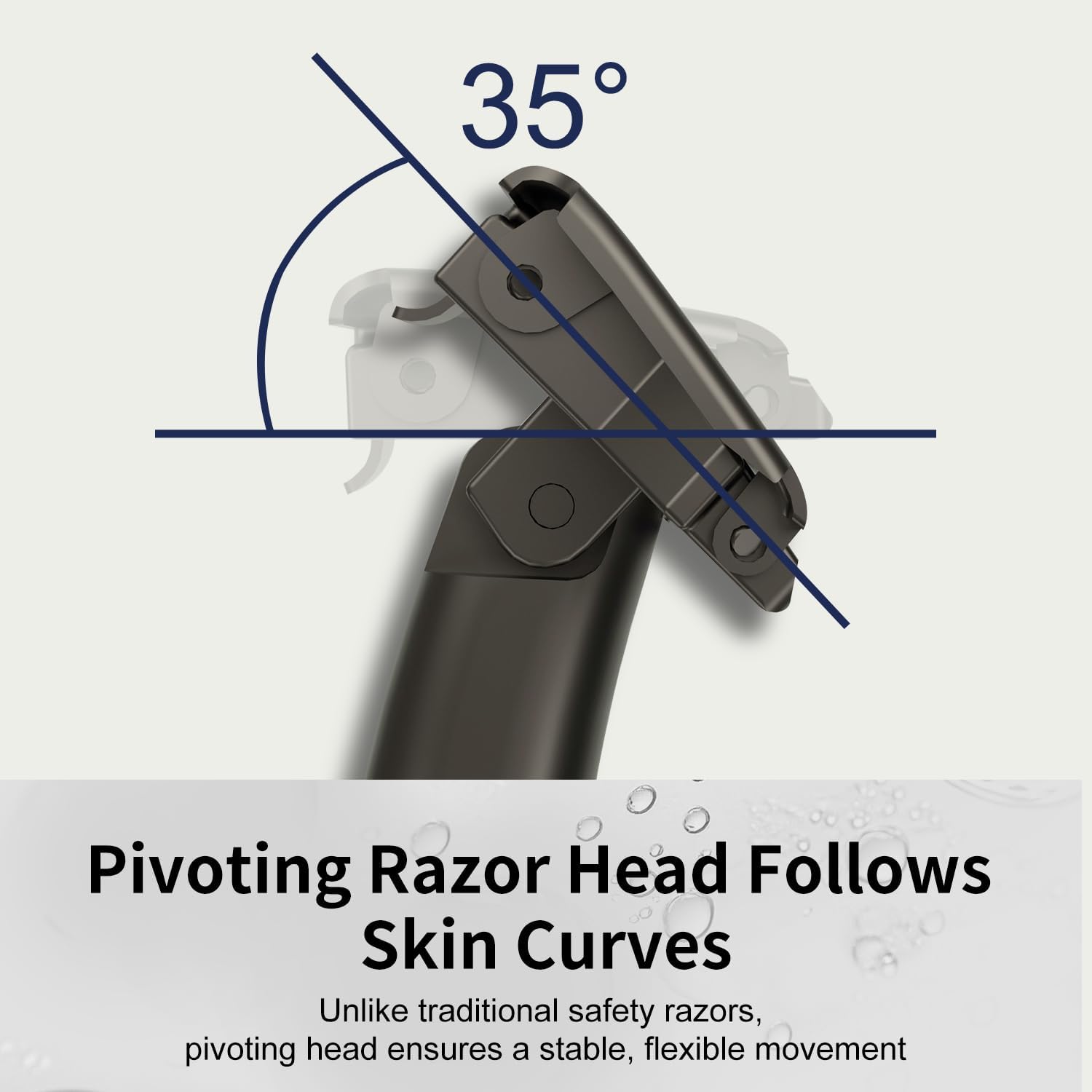 THURLADY Dual-Blade Safety Razor with Pivoting Head, Matte Black