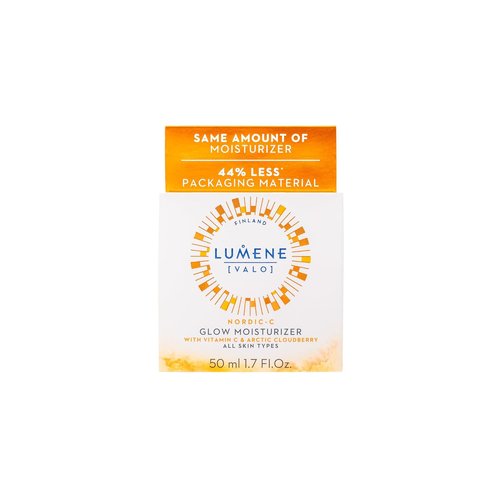 Lumene Nordic-C Valo Glow Moisturizer - Radiance Boosting Facial Cream for Dry Skin - Enriched with Hyaluronic Acid & Vitamin C - 100% Vegan Skin Care (1.7 oz)