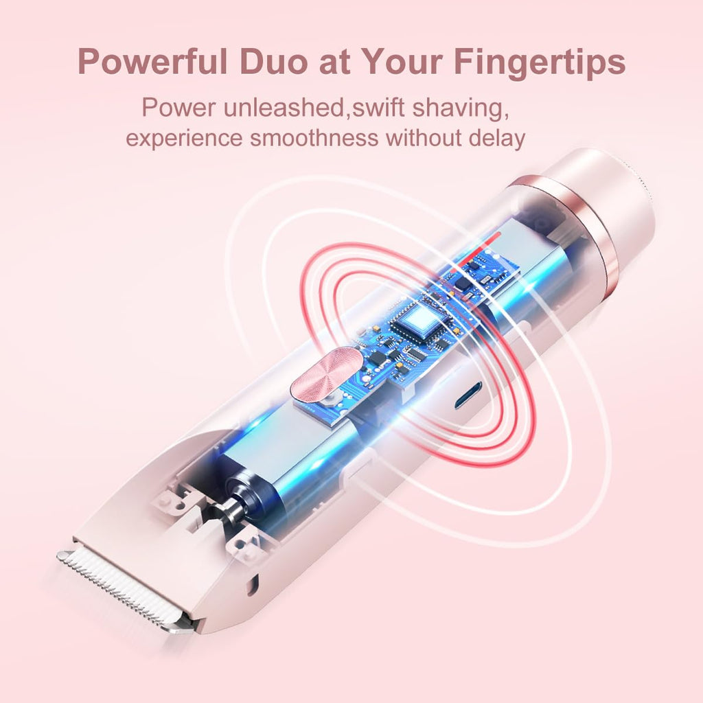 Cqxfsgr 2-in-1 Bikini Trimmer for Women, IPX7 Waterproof Electric Razor