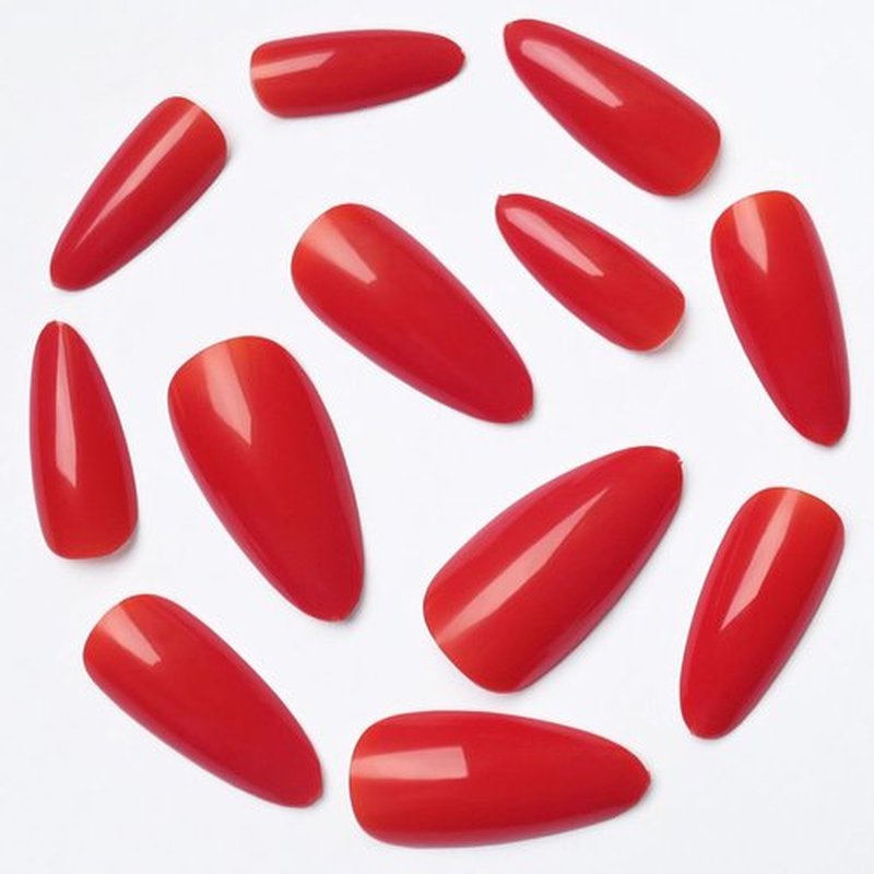 LoveOurHome 360pc Almond Press on Nails Medium Fake Nails Short Stiletto Nail Tips Full Cover Fase Nail Red Acrylic Nails Press ons Nail Almond Fingernail with Glue Adhesive Tabs for Women Girls