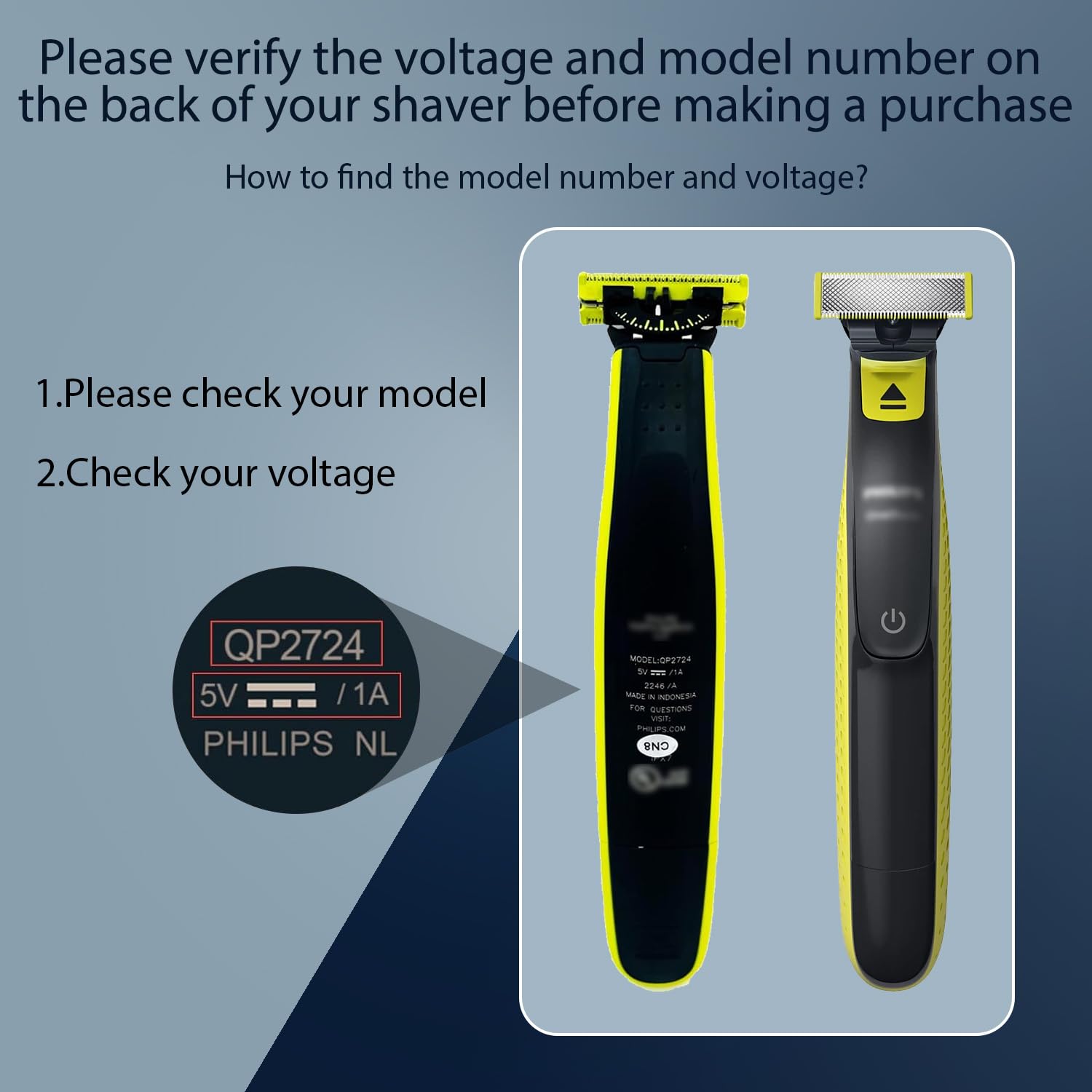 CGGXJP 5V Charger for Philips Norelco OneBlade 360 Shaver MG7910 QP2724
