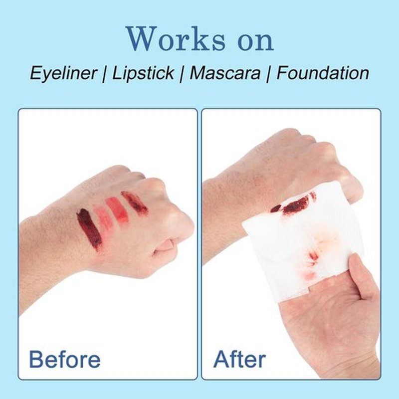 Twoworld Makeup Remover Wipes Bulk Individually Wrapped,Travel Makeup Wipes Gentle for Face Cleansing Mascara Lipstick Travel Hotel(Cucumber,Pack of 50)