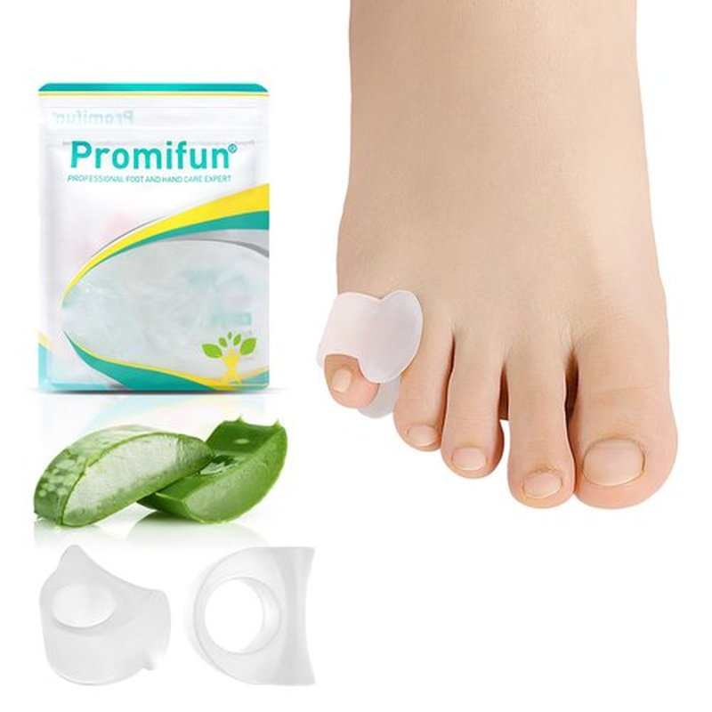 Promifun Toe Separators for Women Gel Toe Separators for Overlapping Toes, Bunions, Big Toe Alignment, Corrector and Spacer, Preventing Rubbing Relieve Pressure (Pinky, 12 Pack, Clear)